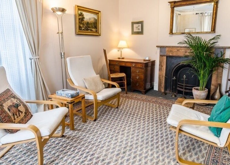 Bryony Noble - The Practice Rooms in Cardiff, Wales, GB, featuring a tranquil seating area.