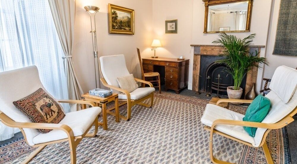 Bryony Noble - The Practice Rooms in Cardiff, Wales, GB, featuring a tranquil seating area.