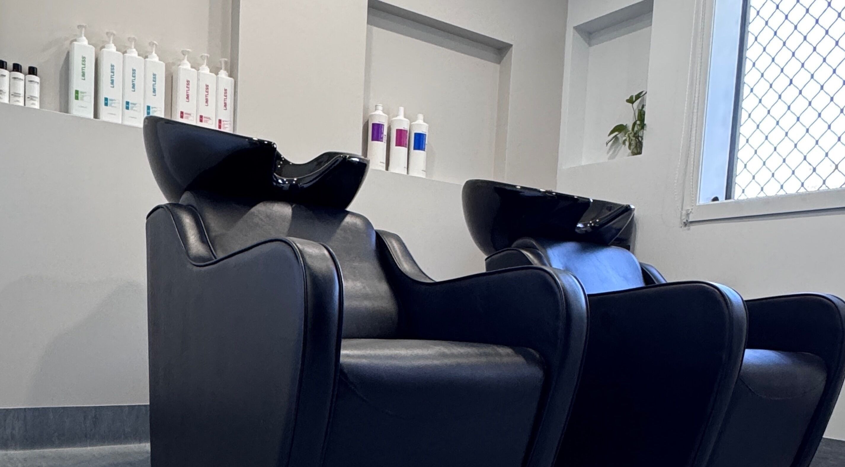 Modern shampoo chairs at Riverside Hair, Karuah, New South Wales, AU, provide comfort and style.