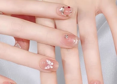 Intricate nail art at My Beauty & Nails & Massage, Eynesbury, England, GB.