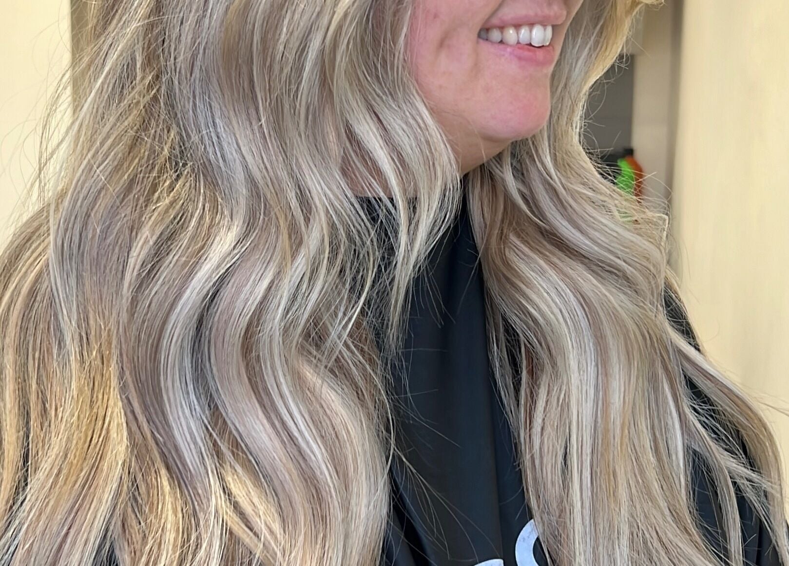 Blonde cascading waves styled at Alysia Grimshaw Hair, Ramsbottom, England, GB.
