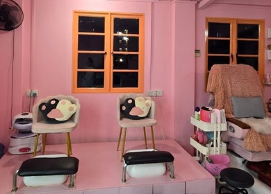 Chic pink pedicure station at Magnifique By Paris Jane - Ang Mo Kio, Singapore, Singapore, SG.