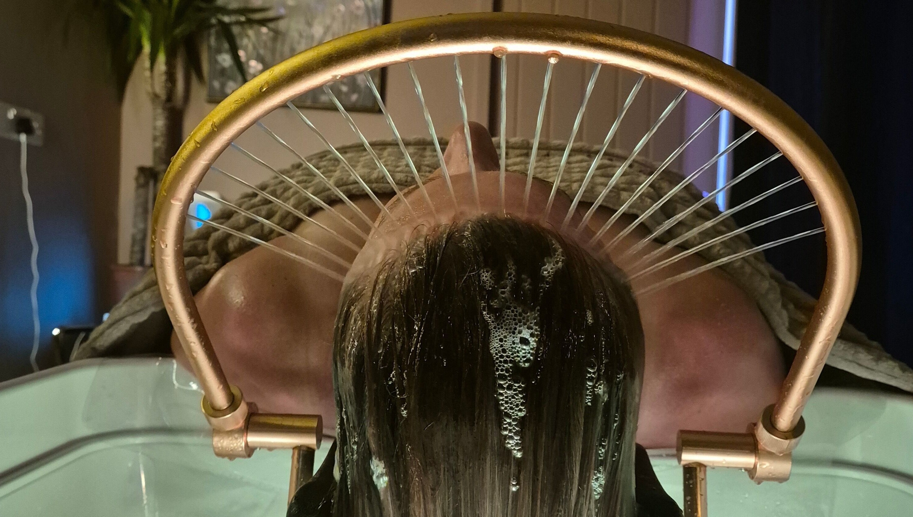 Relaxing head spa treatment at Japanese head spa by Lucy Butterly in Horsham, England, GB.