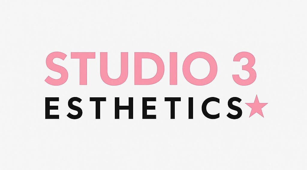 Studio3Esthetics logo with pink and black text, Thunder Bay, Ontario, CA.