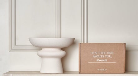 Elegant ceramic vase and skincare box at Pure Esthetics, Chester, England, GB.