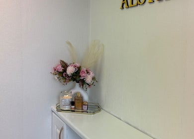 Chic decor with flowers and products at Better You Aesthetics, Finglas, County Dublin, IE.
