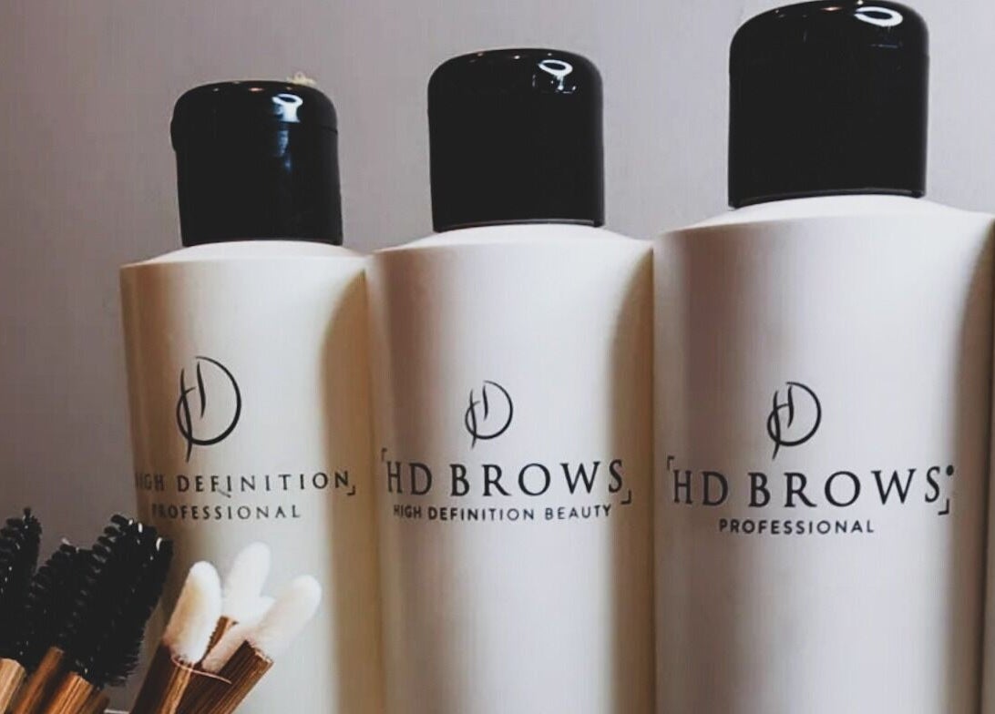 HD Brows products displayed at NOVA by Arlene, Dunfermline, Scotland, GB. Enhance your beauty routine.