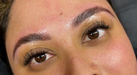 Close-up of perfectly shaped eyebrows and lashes at X&O Beauty Co, Kalkallo, Victoria, AU.