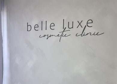 Belle Luxe logo on a grey wall at Oakford, Western Australia, AU cosmetic clinic.