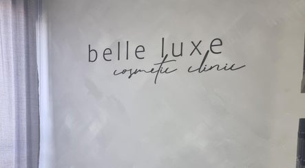 Belle Luxe logo on a grey wall at Oakford, Western Australia, AU cosmetic clinic.