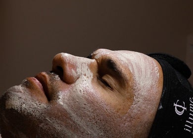 Close-up of facial treatment at Illume Cosmetic Clinic, Clayfield, Queensland, AU.