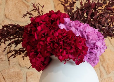 Beautiful red and purple floral arrangement at Illume Cosmetic Clinic, Clayfield, Queensland, AU.