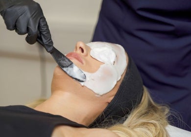Client receiving a rejuvenating facial at Skin by Kate, Blackpool, England, GB.