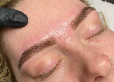 Freshly styled brows at Custom Brow Studio, Swinton, England, GB, showcasing expert eyebrow care.