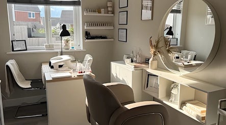 Modern beauty station at Hair & Nail Lounge By Rachel Lewis, Newton Abbot, England, GB with stylish decor.