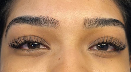Close-up of styled eyelashes and brows at Omorfia by Amari, Couva, Couva-tabaquite-talparo Regional Corporation, TT.