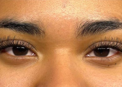 Close-up of beautifully done lashes at Omorfia by Amari, Couva, Couva-tabaquite-talparo Regional Corporation, TT.