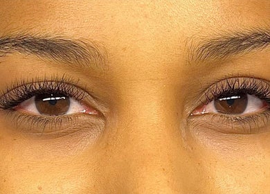 Close-up of beautifully groomed eyelashes at Omorfia by Amari, Couva, Couva-tabaquite-talparo Regional Corporation, TT.