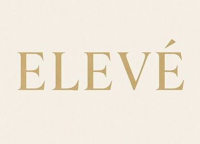 Elevè Skin Clinic logo in Radcliffe, England, GB. Elegant gold on beige backdrop.