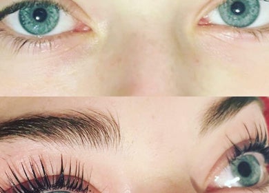 Before and after lash extension at Elevè Aesthetics & Beauty, Radcliffe, England, GB.