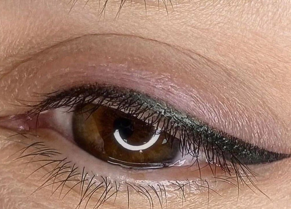 Close-up of a perfectly lined eye at Aspinall Aesthetics, Kingswood, England, GB.