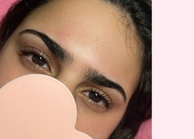 Close-up of styled eyebrows at Lash Lab, Melbourne, Victoria, AU, showcasing precision beauty work.