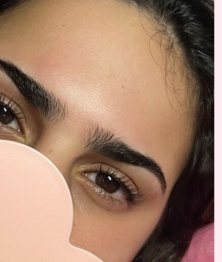 Close-up of styled eyebrows at Lash Lab, Melbourne, Victoria, AU, showcasing precision beauty work.