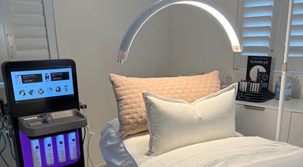 Relaxing treatment room with HydraFacial setup at The Dermal Collection, Cape Town, Western Cape, ZA.