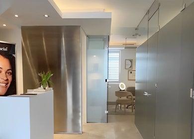 Sophisticated reception at The Dermal Collection, Cape Town, Western Cape, ZA with modern decor.