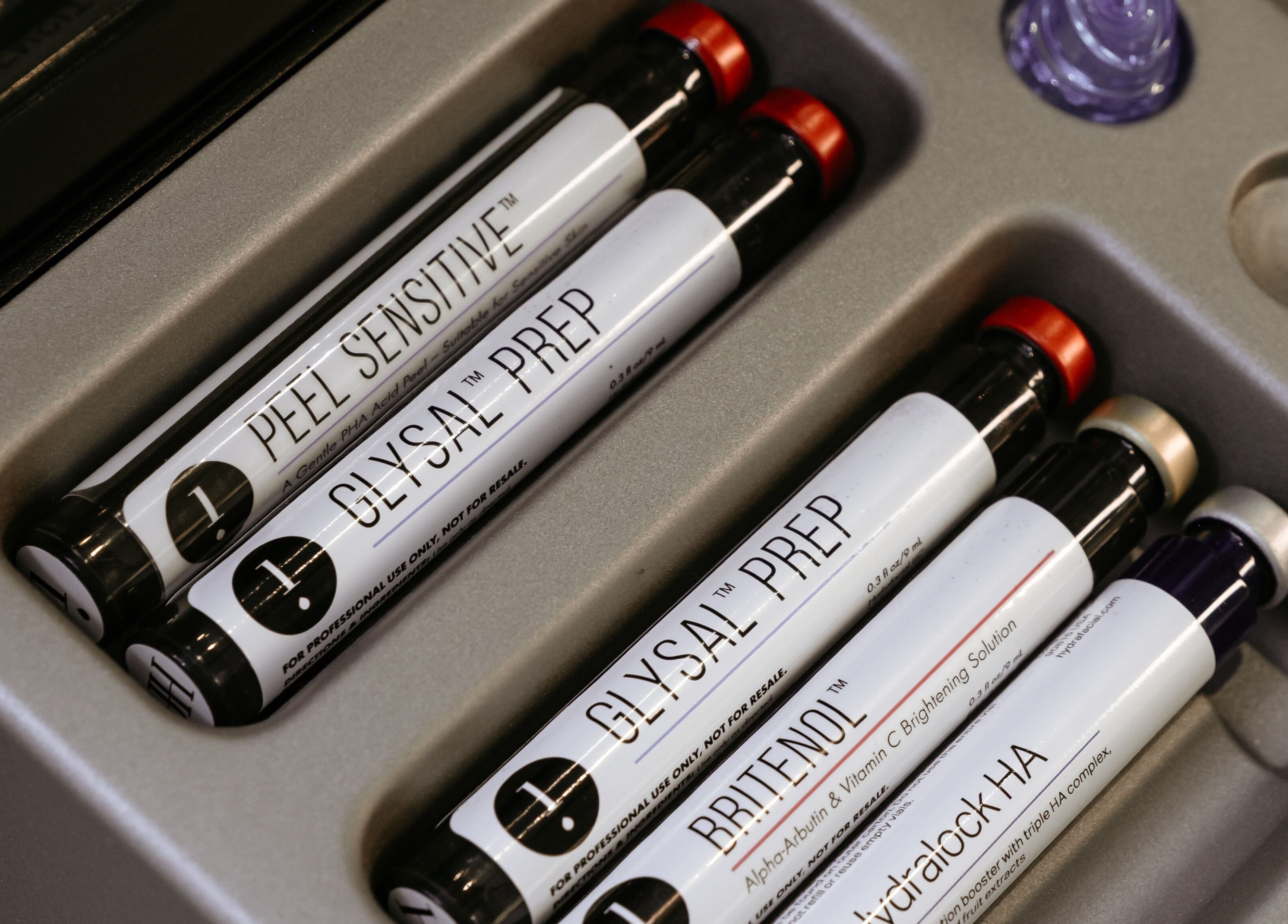 Skincare treatment vials at The Dermal Collection, Cape Town, Western Cape, ZA for rejuvenating beauty care.