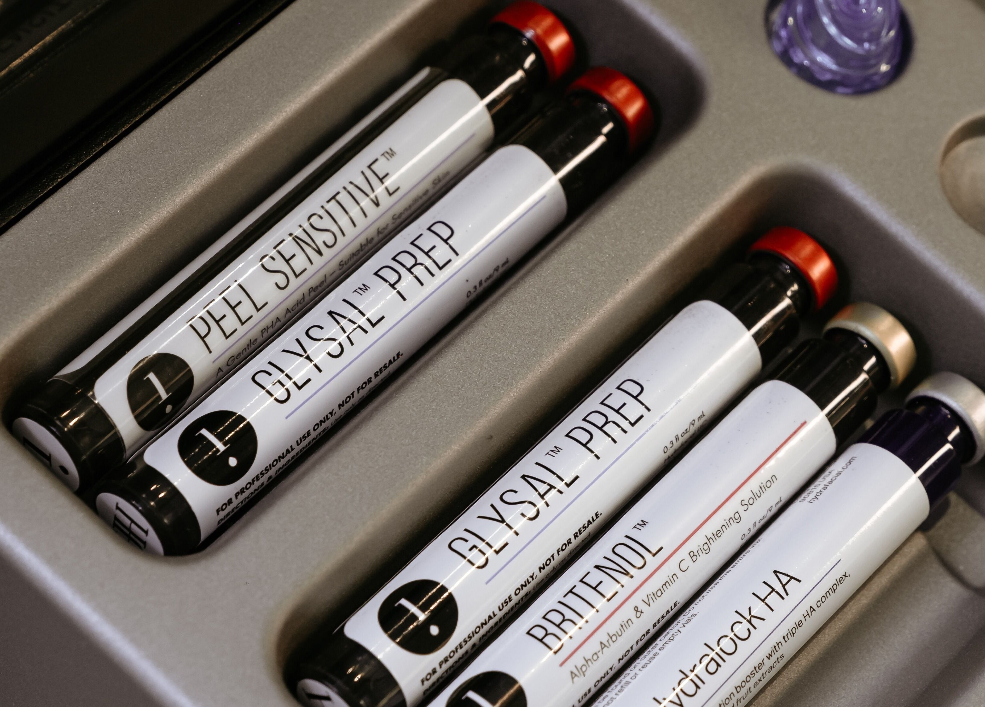 Skincare treatment vials at The Dermal Collection, Cape Town, Western Cape, ZA for rejuvenating beauty care.