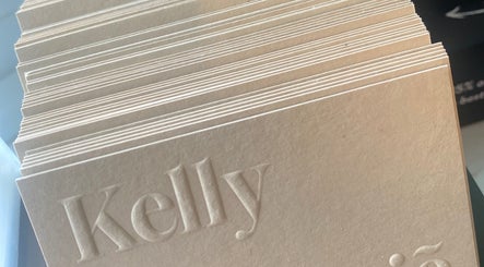 Elegant embossed stationery from Kelly Marie - Lashes, Brows & Waxing in Shrewsbury, England, GB.