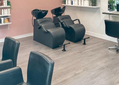 Modern hair wash stations at Katy & Co. Hair in Engadine, New South Wales, AU.