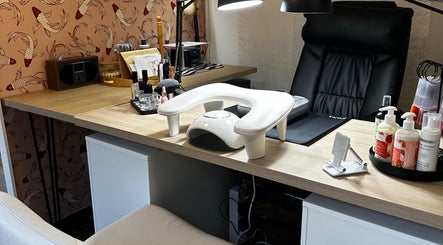 West Lodge nail station in Fochabers, GB with modern manicure setup and soothing decor.
