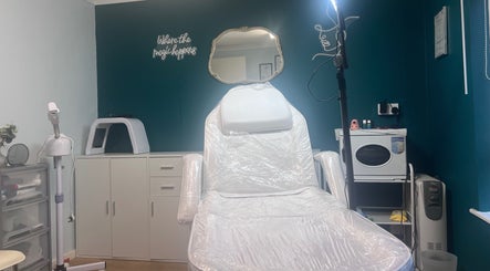 Cozy treatment room at NL Aesthetics, Malvern, England, GB with equipment for beauty services.