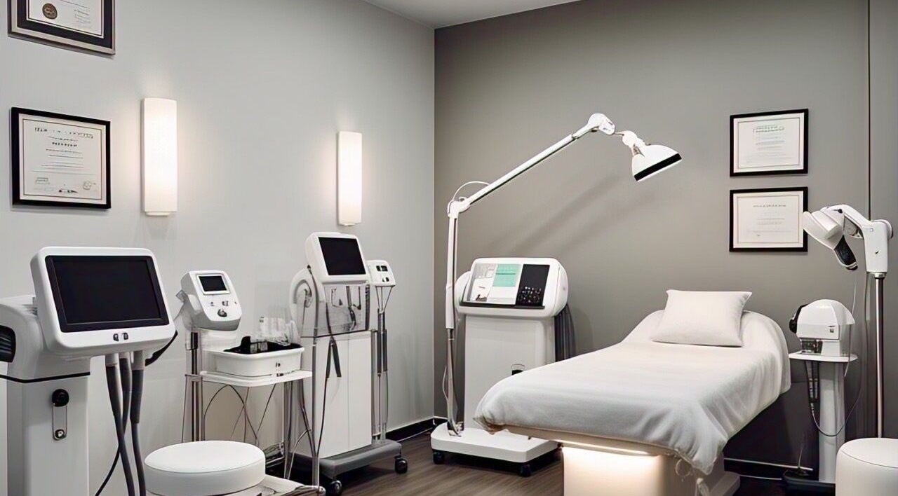 Modern treatment room at Bella Beauty & Cosmetics in Waterford, Queensland, AU with advanced skincare equipment.