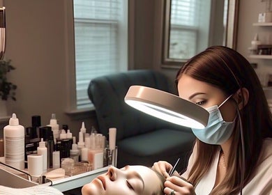 Esthetician providing facial treatment at Bella Beauty & Cosmetics, Waterford, Queensland, AU.