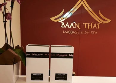 Elegant reception at Baan Thai Therapeutic Massage and Spa HOBART, Hobart, Tasmania, AU with orchids and products.