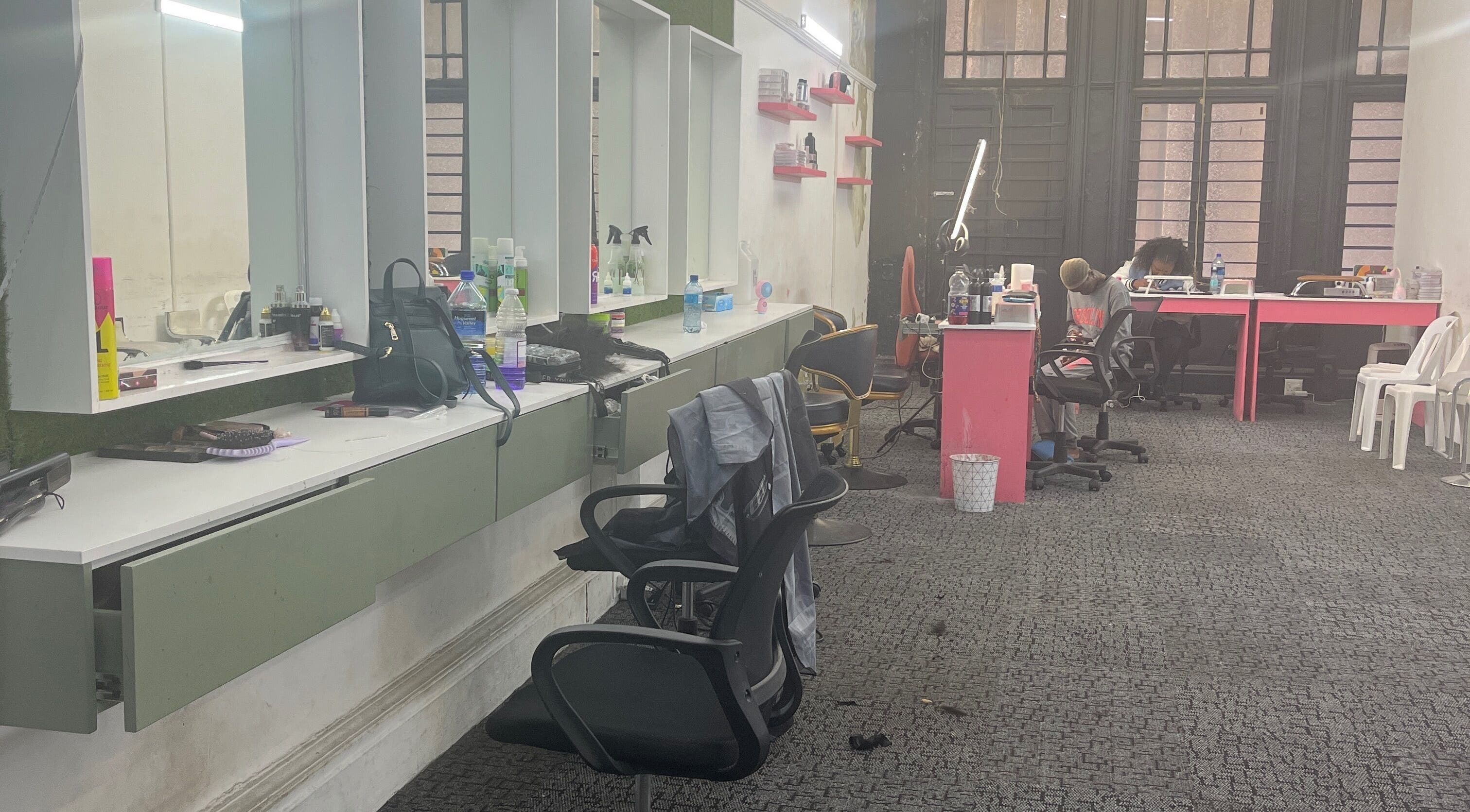 Beautybasics63 salon interior with styling stations in Cape Town, Western Cape, ZA.