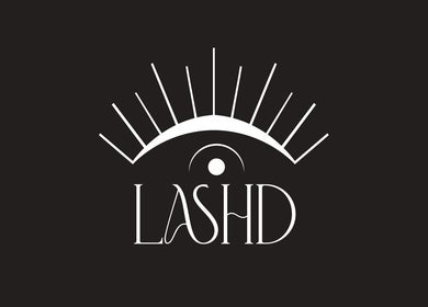 LASHD logo featuring an eye design, located in Salford, England, GB, symbolizing beauty and wellness.