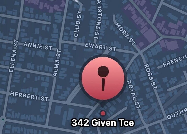 Map showing location of Given Haircuts at 342 Given Tce, Paddington, Queensland, AU.