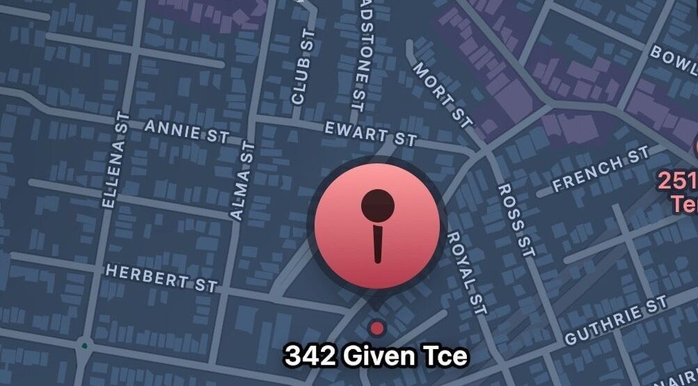 Map showing location of Given Haircuts at 342 Given Tce, Paddington, Queensland, AU.
