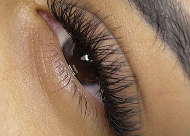 Close-up of expertly styled eyelashes at Inkbeauty, Framingham, Massachusetts, US for a perfect look.