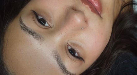Close-up of expertly groomed eyebrows at Inkbeauty, Framingham, Massachusetts, US.