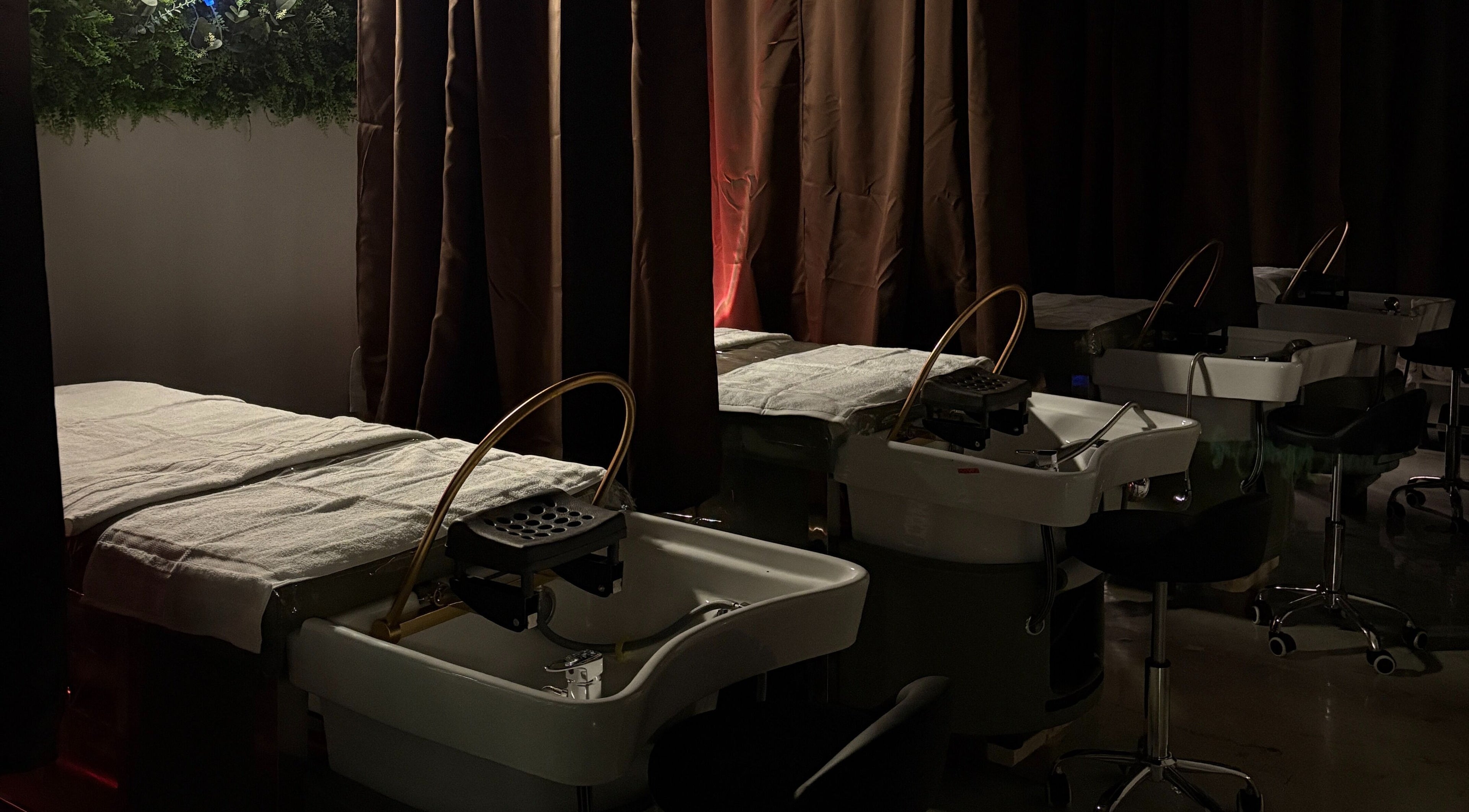 Tranquil hair washing stations at Head In The Clouds Head Spa London, London, Ontario, CA.