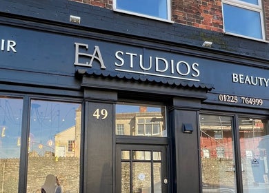 Exterior of Extensions With Kirsty salon in Trowbridge, England, GB, showcasing elegant signage and style.