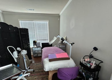 Cozy treatment room at K. Marie Aesthetics Atlanta Bookings, South Fulton, Georgia, US.
