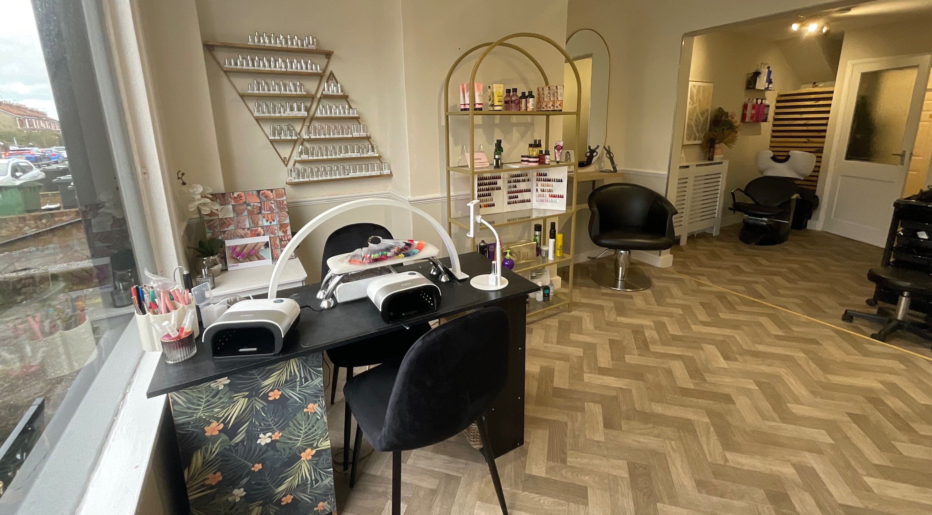 Inside Glow Studio, a stylish beauty space in Maidstone, England, GB featuring chic décor and modern chairs.