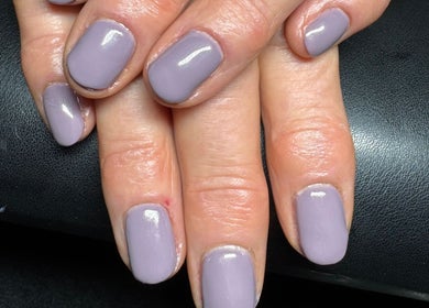 Lavender gel manicure at The Rose Collection in Weston-super-mare, England, GB.