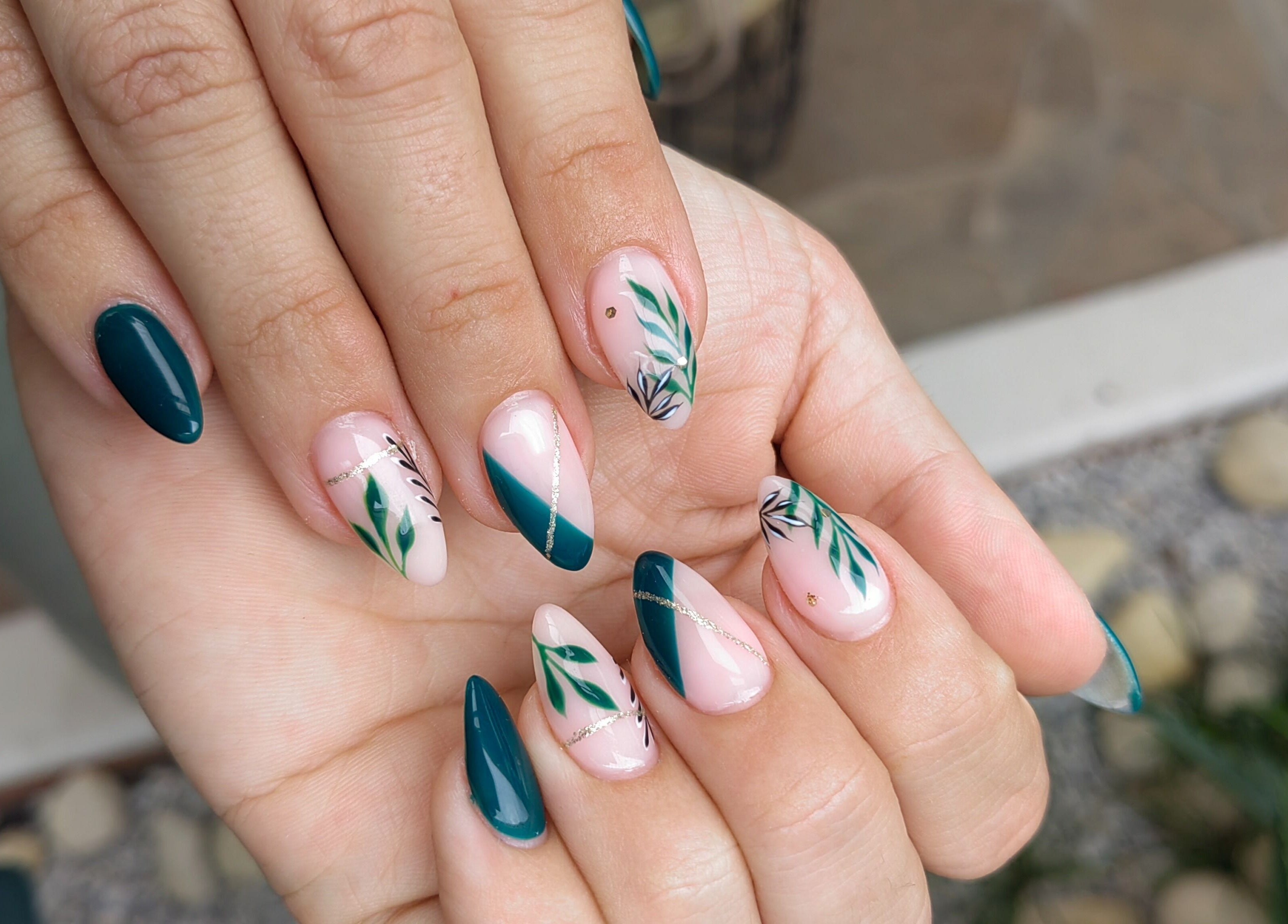 Intricate tropical-themed nail art from Celesté, Madré and Nadia at The Fountain, Port Elizabeth, Eastern Cape, ZA.